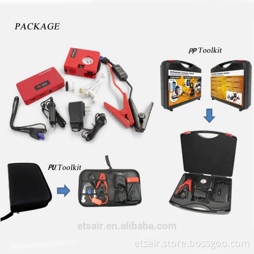 2016 Hot Selling mobile power pack battery jump starter with pump